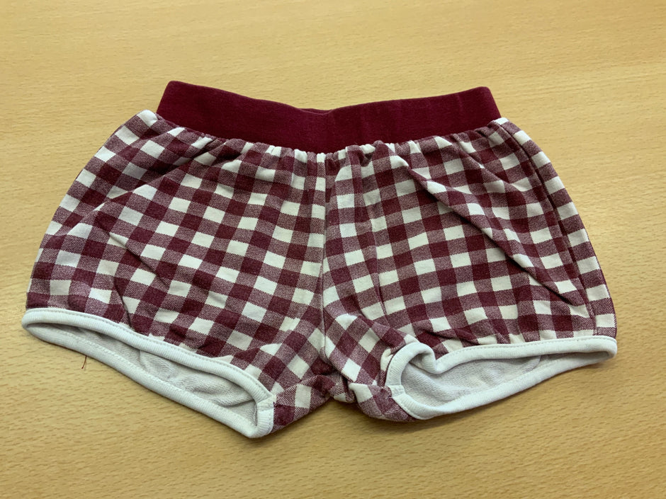  Shorts 86/92 Bordeaux und Weiß