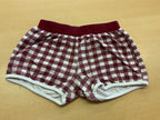  Shorts 86/92 Bordeaux und Weiß