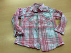  Bluse 104 Rosa und Blau kariert