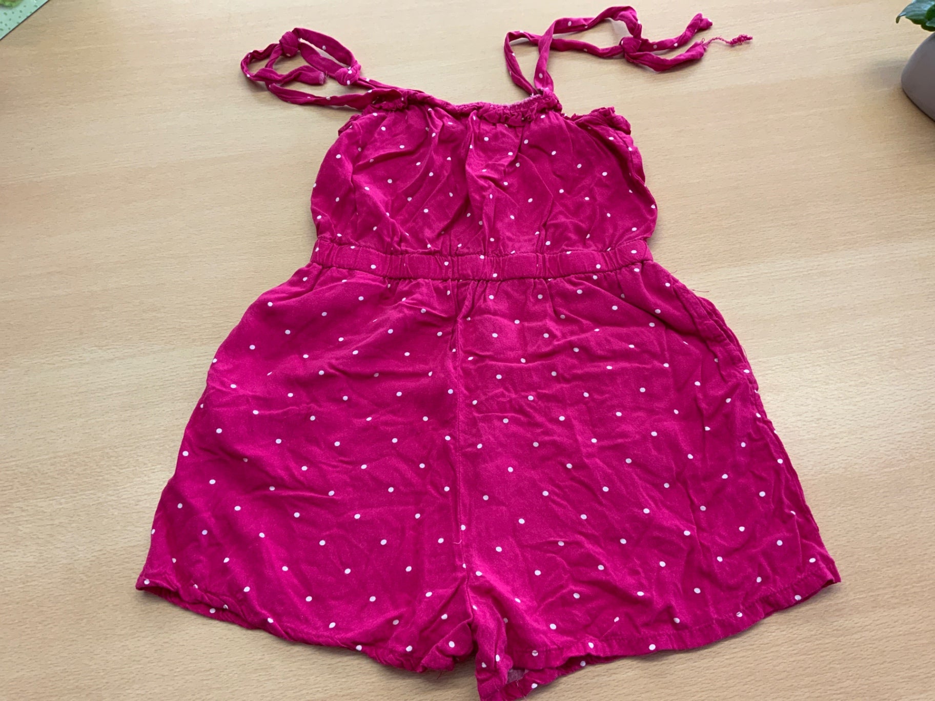 Jumpsuit XS Pink mit weißen Punkten