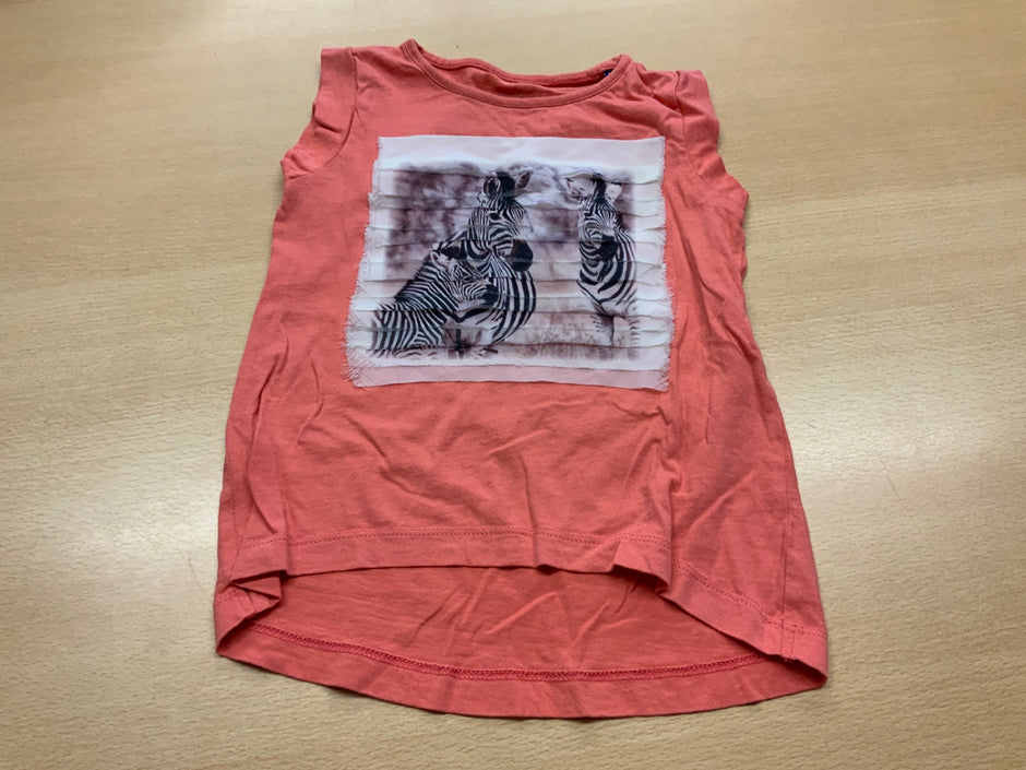 Ärmloses T-Shirt 104/110 Korallenrot