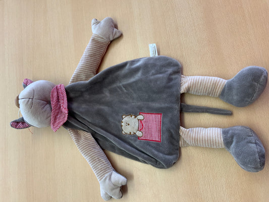 Pyjama-Tier Grau, Rot, Creme