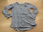Langarmshirt 128 Weiß und Marineblau