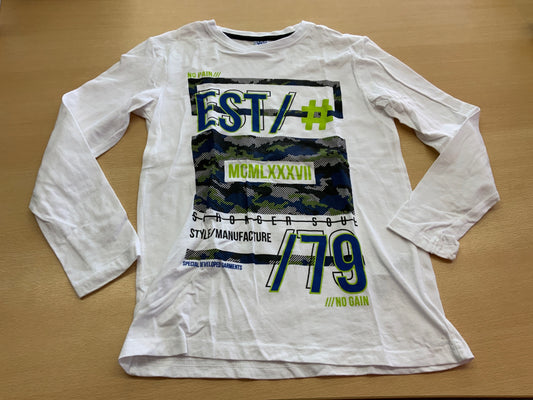 Langarmshirt 134/140 Weiß