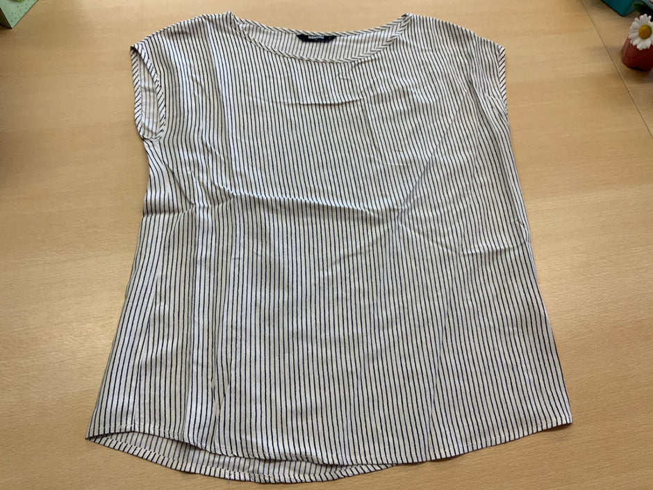 WEMOTO Bluse M Weiß mit schwarzen Streifen