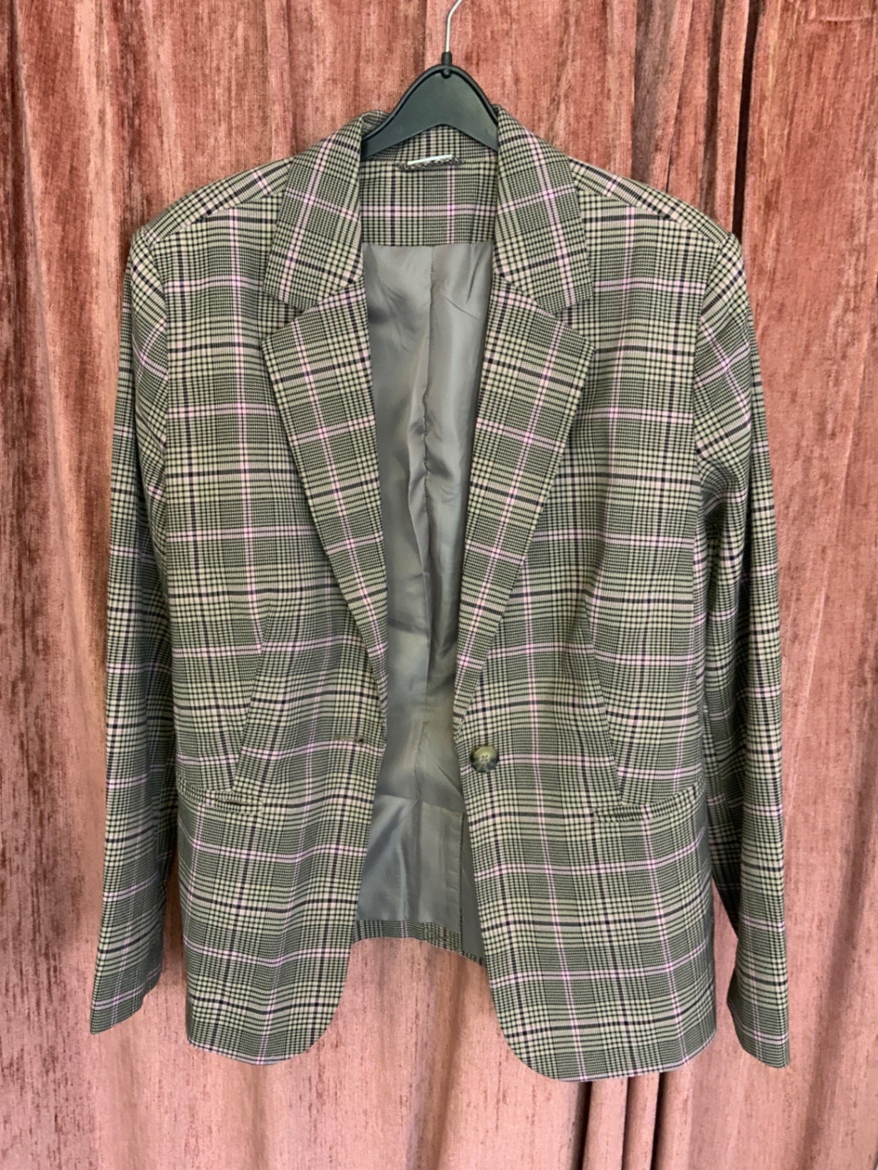 Blazer 42 Beige mit rosa und schwarz
