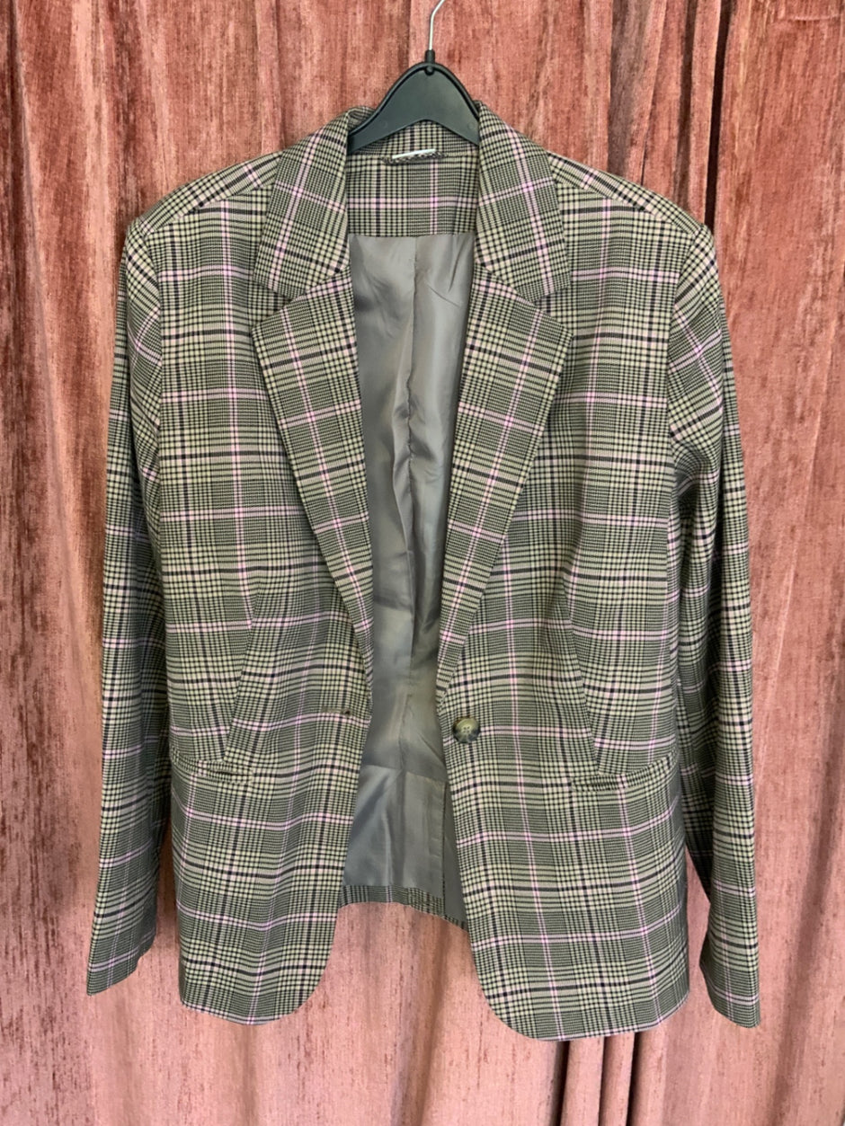 Blazer 42 Beige mit rosa und schwarz
