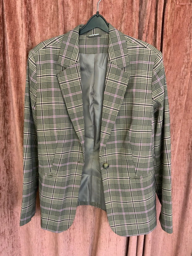 Blazer 42 Beige mit rosa und schwarz
