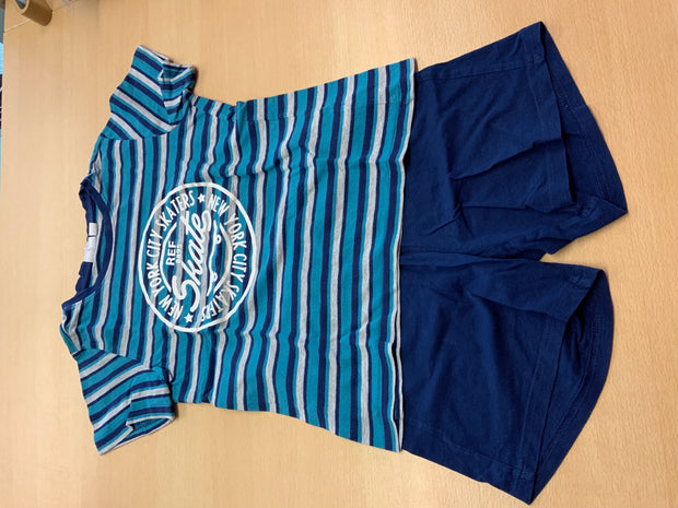 2 tlg. Set 140 Blau mit Streifen