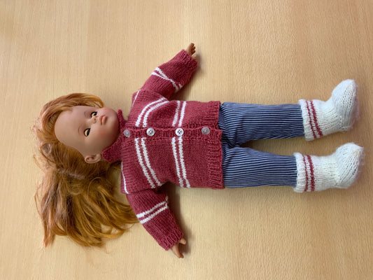  Puppe Rot, Weiß, Blau