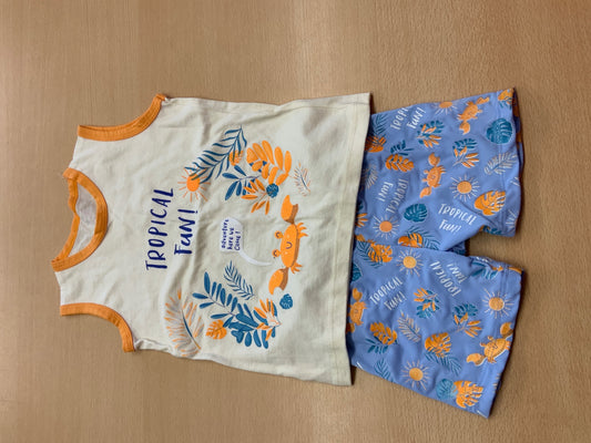  2-Teiler 98 Blau, Weiß, Orange