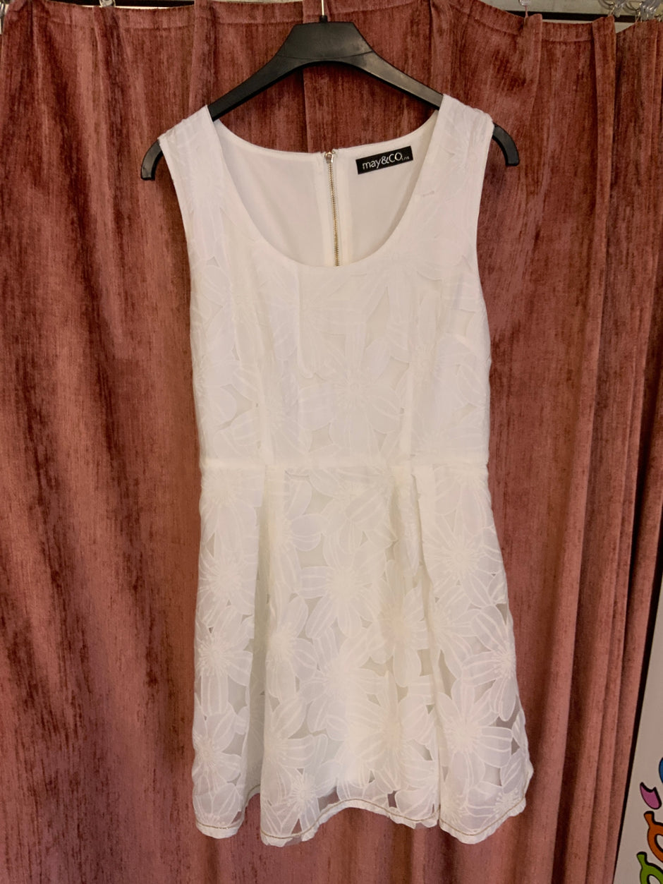 may&co. Ärmelloses Kleid L/XL Weiß