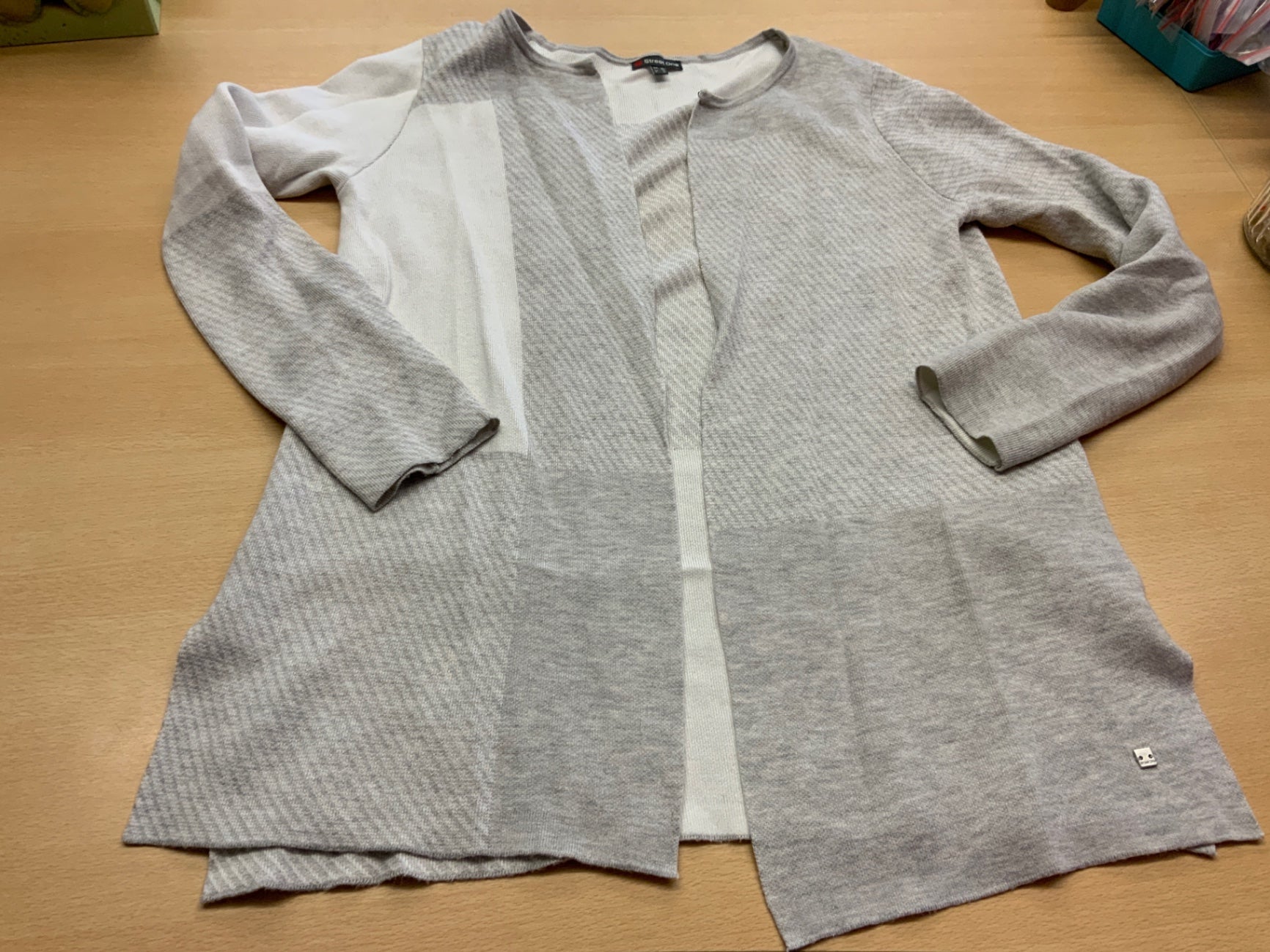Street One Strickjacke 36 Grau und Weiß