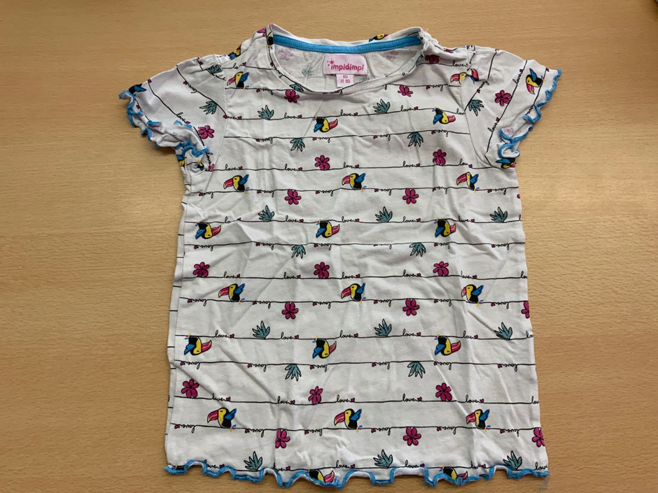 impidimpi T-Shirt 110 Weiß, bunt