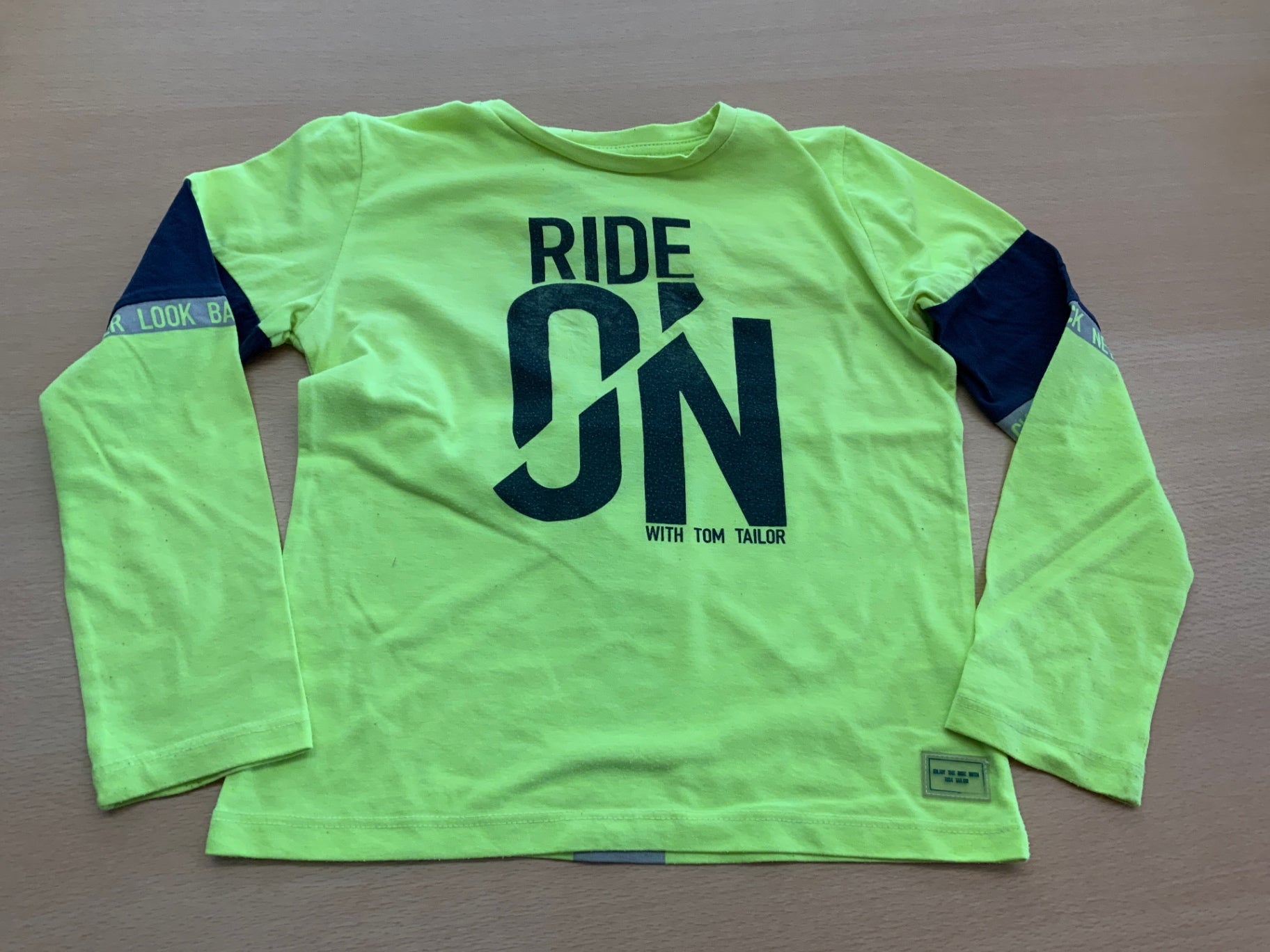 Tom Tailor Langarmshirt 110/116 Neon Gelb mit Dunkelblau