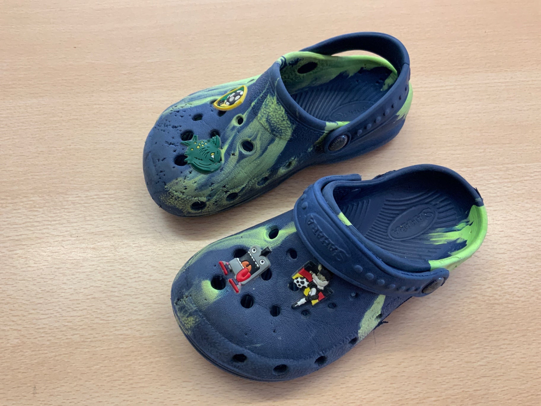 Crocs 28 Blau, Grün, Gelb