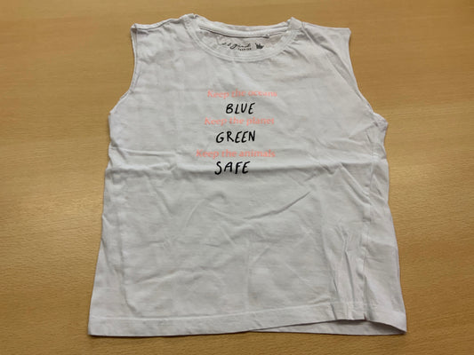 Ärmelloses T-Shirt 134/140 Weiß