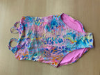 Badeanzug 158 Bunt mit Pink, Blau, Lila und Orange