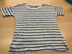 T-Shirt M Weiss mit schwarzen Streifen