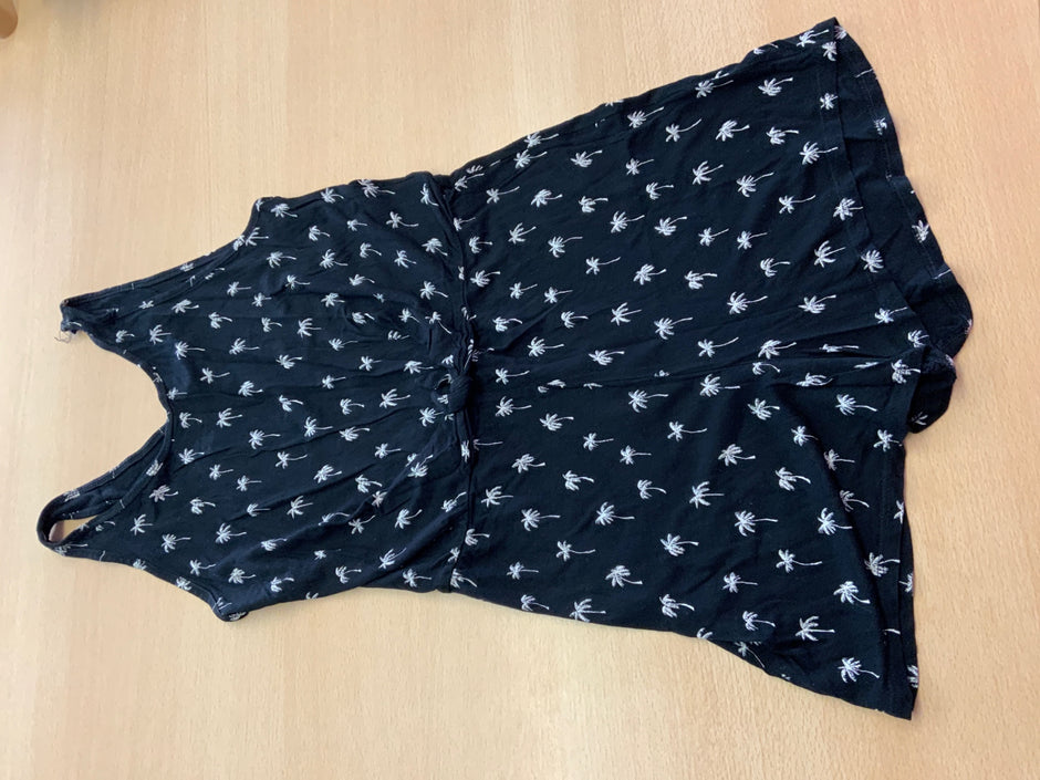Jumpsuit 140 Schwarz mit weißem Druck