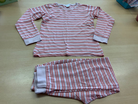 Pyjama 134/140 Rosa mit weißen Streifen