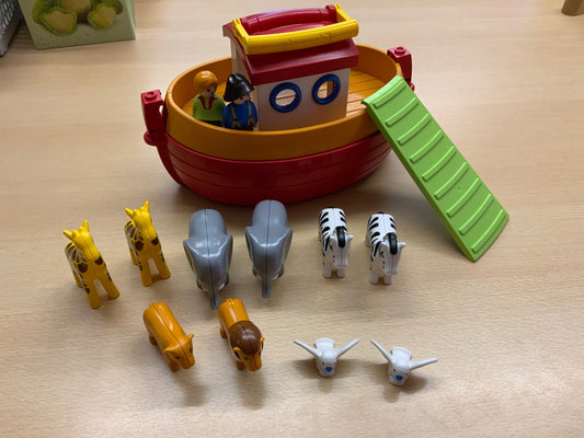 Playmobil Arche Noah Rot, Gelb, Grün, Blau, Schwarz, Weiß