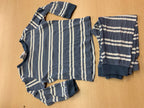 Pyjama 98/104 Blau mit weißen Streifen