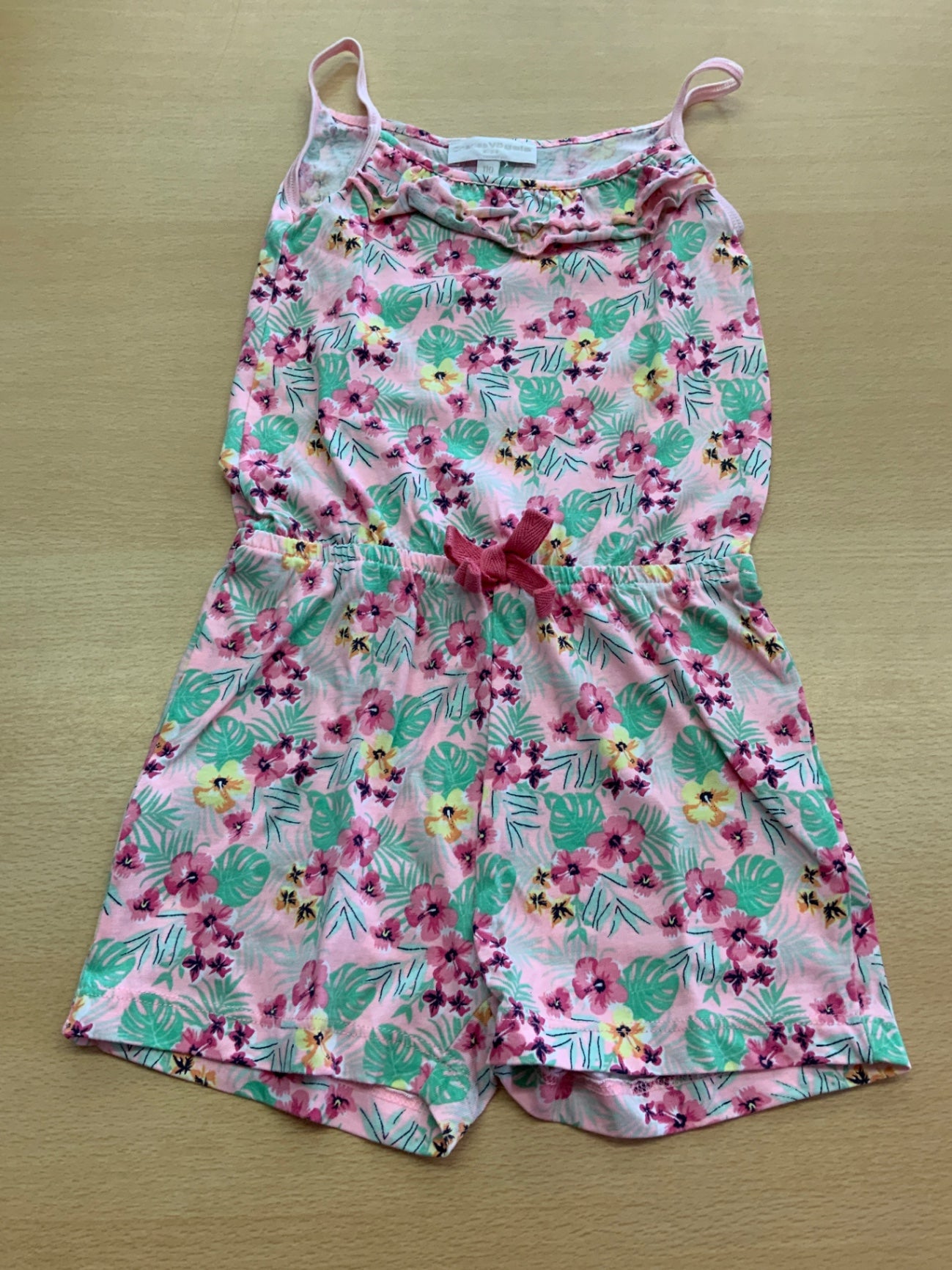 Jumpsuit 110 Rosa mit bunten Blumen