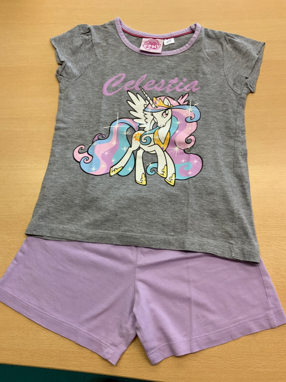 Disney Pyjama 98/104 Grau, Lila, Weiß, Gelb