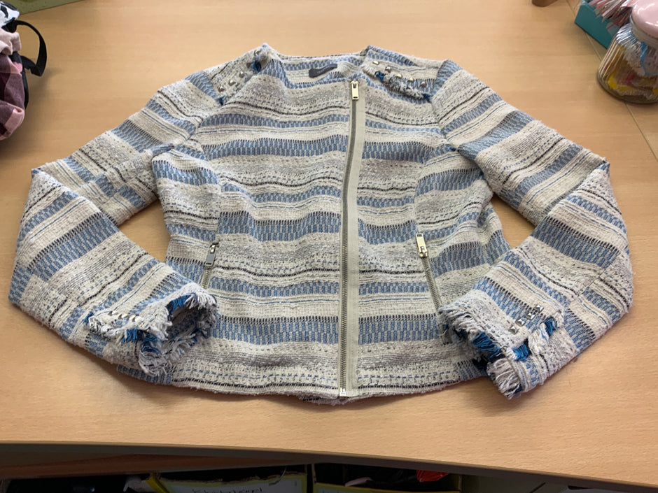 Jacke 38 Blau und Beige