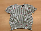 Ovs Kids Bluse 116 Weiß und Grün mit rotem und violettem Muster