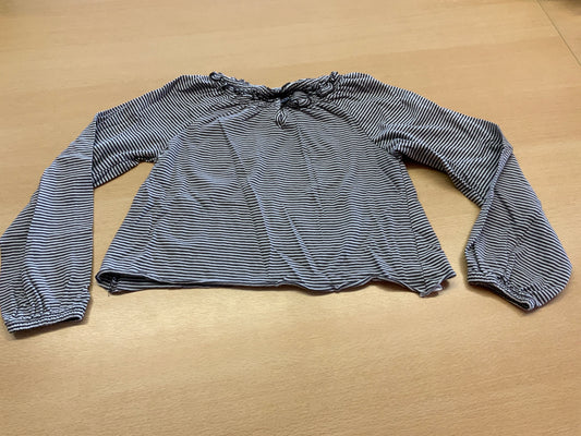 Langarmshirt 122/128 Schwarz und Weiß