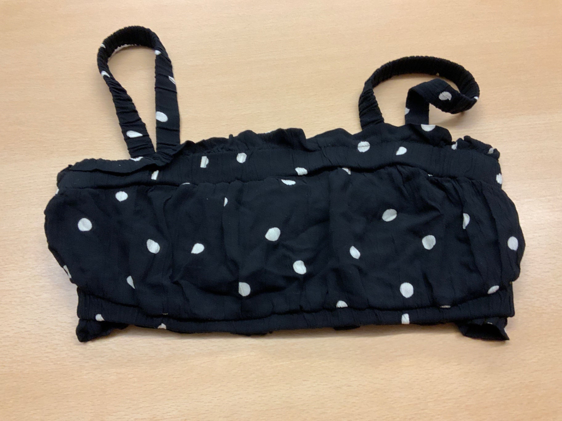 Bustier S Schwarz mit weißen Punkten