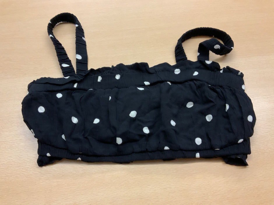 Bustier S Schwarz mit weißen Punkten