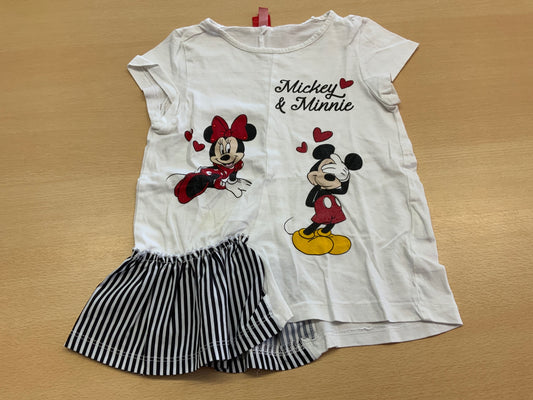 T-Shirt 110 Weiß, Schwarz, Rot, Gelb