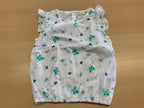 Bluse Weiß mit grünen und blauen Schmetterlingsmustern