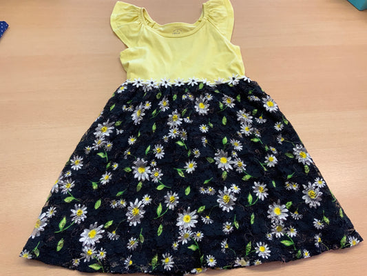 Kleid 116 Gelb, Schwarz, Weiß, Grün