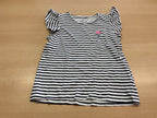 H&M T-Shirt 134/140 Weiß und Schwarz gestreift