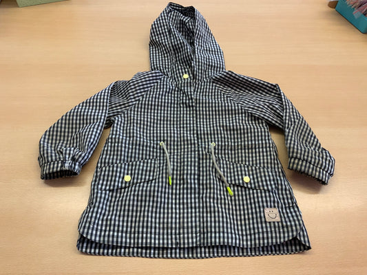 Regenjacke 98 Schwarz und Weiß kariert