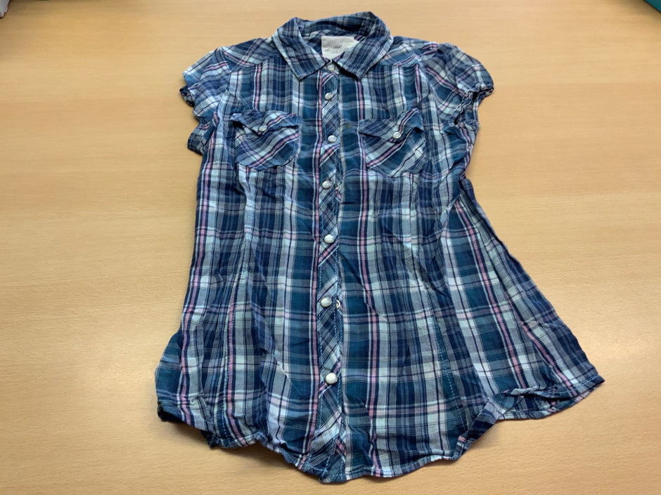 Bluse 158 Blau, Rot, Weiß