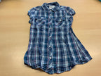 Bluse 158 Blau, Rot, Weiß