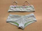 Bikini 134/140 Weiß mit Pastellfarben