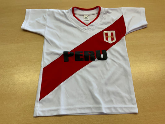 Peru Sport-Shirt 104 Weiß und Rot