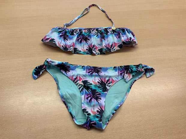 Bikini 134/140 Bunt mit Schwarz, Blau, Pink und Weiß
