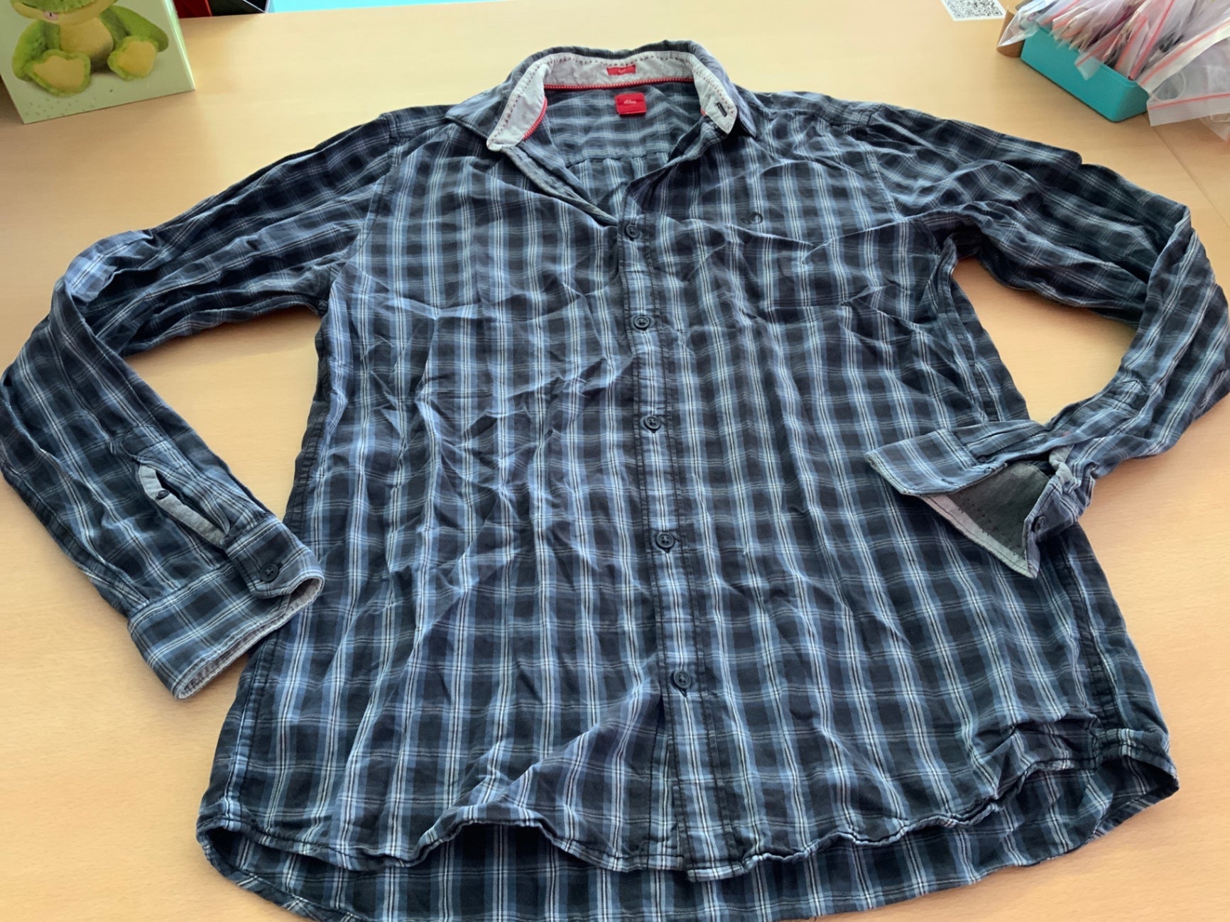 S.Oliver Hemd L Blau, Schwarz, Weiß