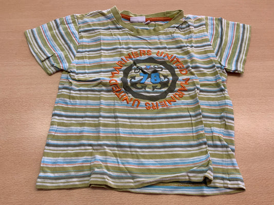 T-Shirt 110 Grün, Weiß, Blau, Schwarz, Orange