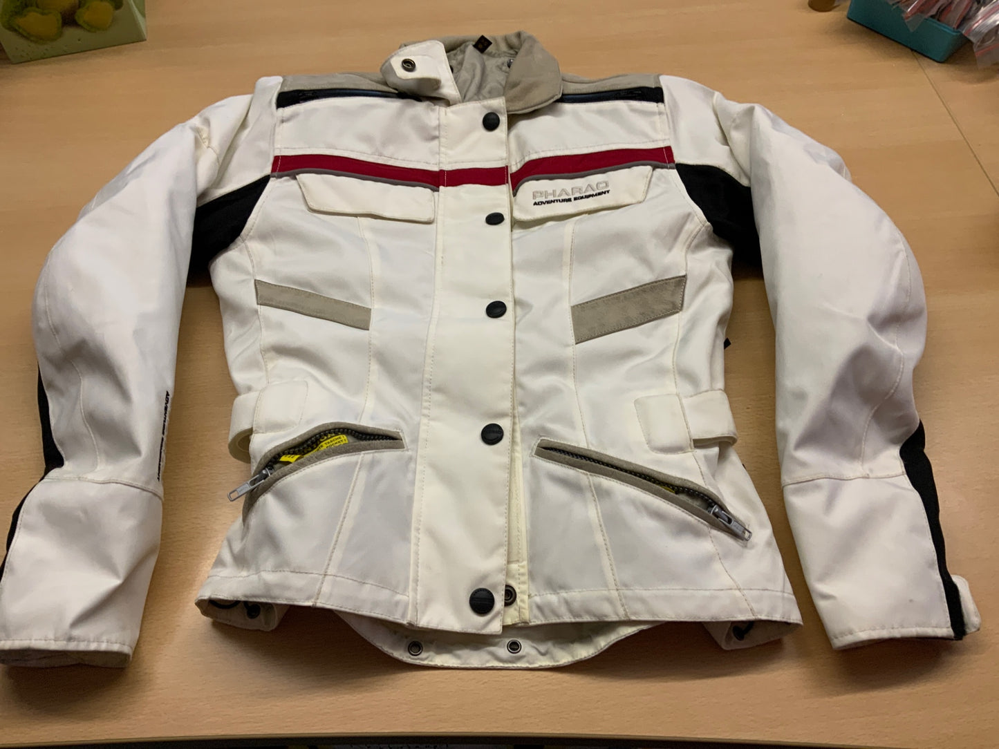 PHAO ADVENTURE EQUIPMENT Motorrad-Jacke XS Weiß mit Schwarz und Rot