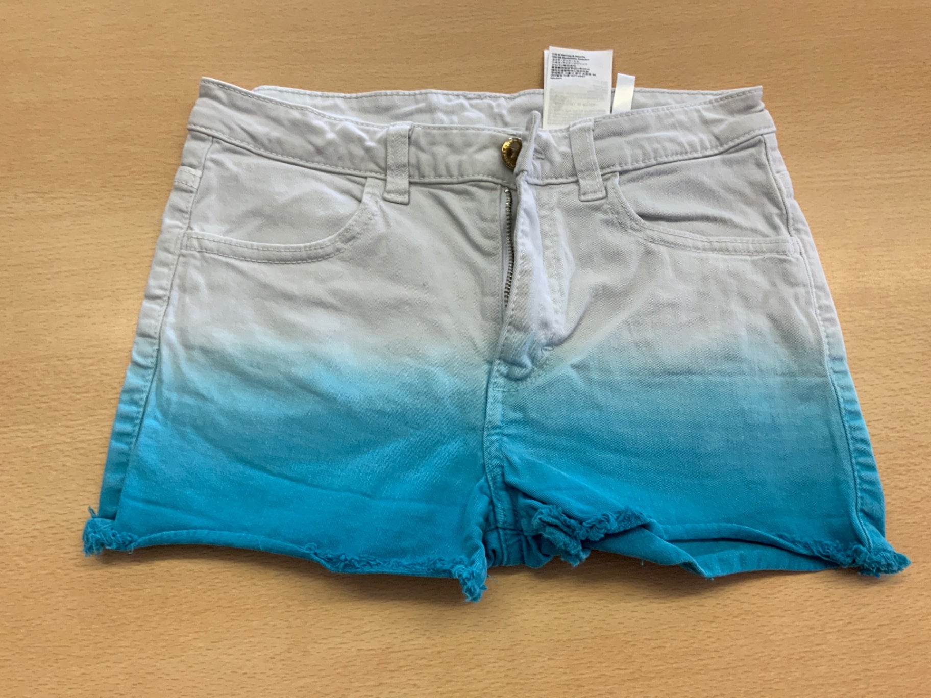 Jeans-Shorts 146 Blau-weißes Ombre