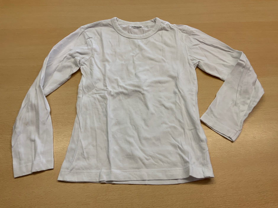 Langarmshirt 128 weiss