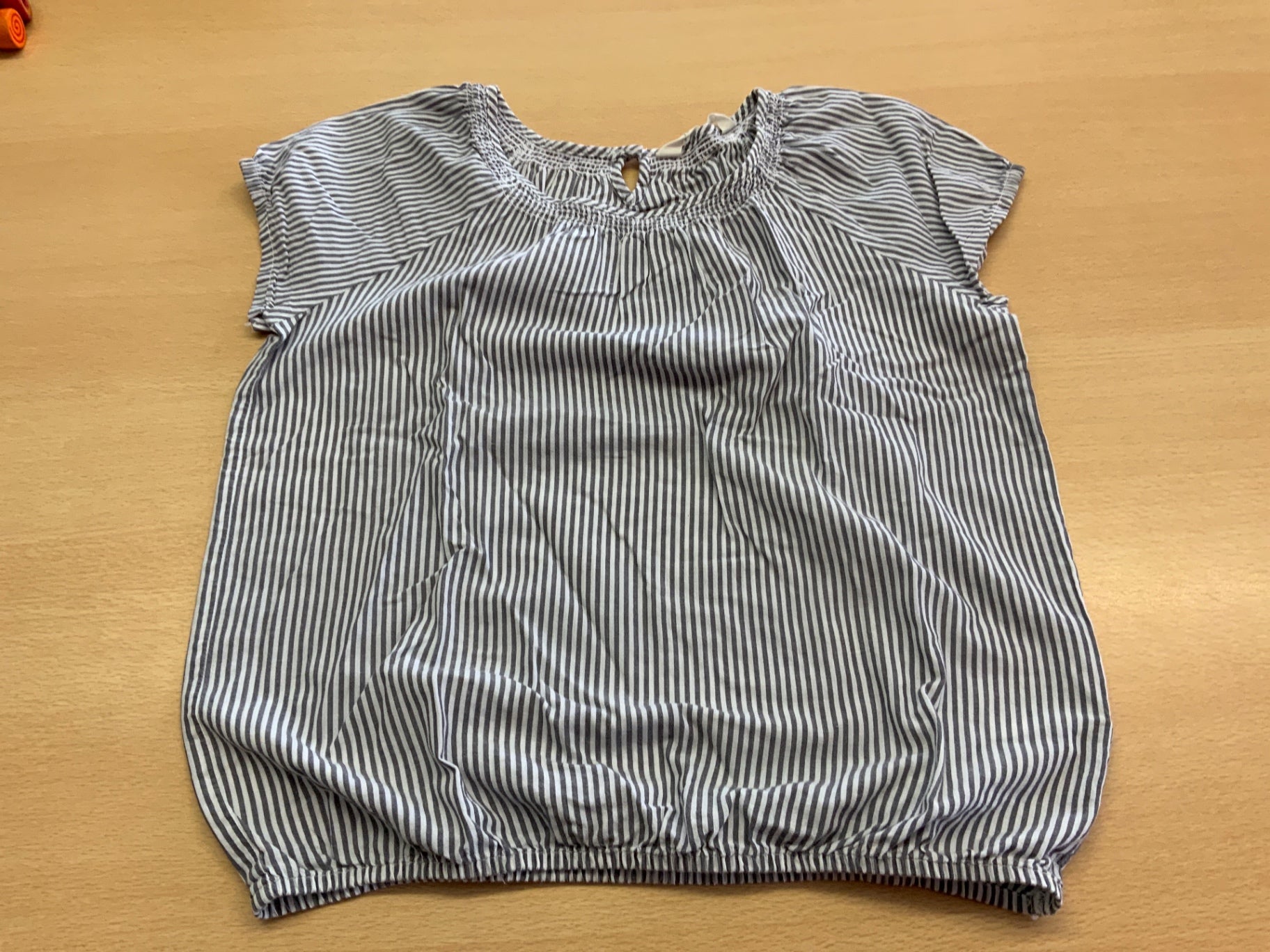 Bluse 146 Blau-Weiß gestreift